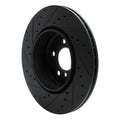R1 10-19 BMW 535I GT xDrive Rear Right Drilled & Slotted Black Brake Rotor