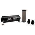 DeatschWerks Stainless Steel 10AN 100 Micron Universal Inline Fuel Filter Housing Kit (160mm)