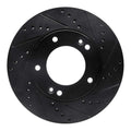 R1 2007-2009 Kia Sorento Front Right Drilled & Slotted Black Brake Rotor