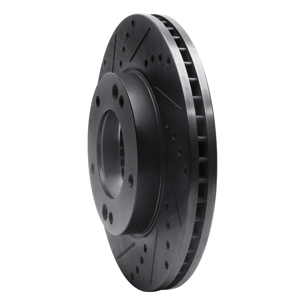 R1 2007-2009 Kia Sorento Front Left Drilled & Slotted Black Brake Rotor