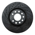 R1 97-06 Audi A6 (USA/Canada) Front Left Drilled & Slotted Black Brake Rotor