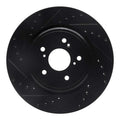 R1 14-20 Acura TLX Front Left Drilled & Slotted Black Brake Rotor