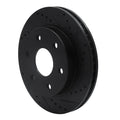 R1 04-05 Infiniti QX56 Front Right Drilled & Slotted Black Brake Rotor
