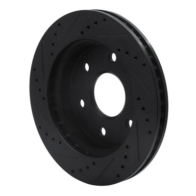 R1 04-05 Infiniti QX56 Front Right Drilled & Slotted Black Brake Rotor