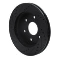 R1 04-05 Infiniti QX56 Front Right Drilled & Slotted Black Brake Rotor
