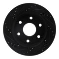 R1 04-05 Infiniti QX56 Front Right Drilled & Slotted Black Brake Rotor