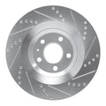 R1 07-11 Audi S6 Rear Left Drilled & Slotted Black Brake Rotor