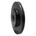 R1 20-25 Hyundai Kona Front Right Drilled & Slotted Black Brake Rotor
