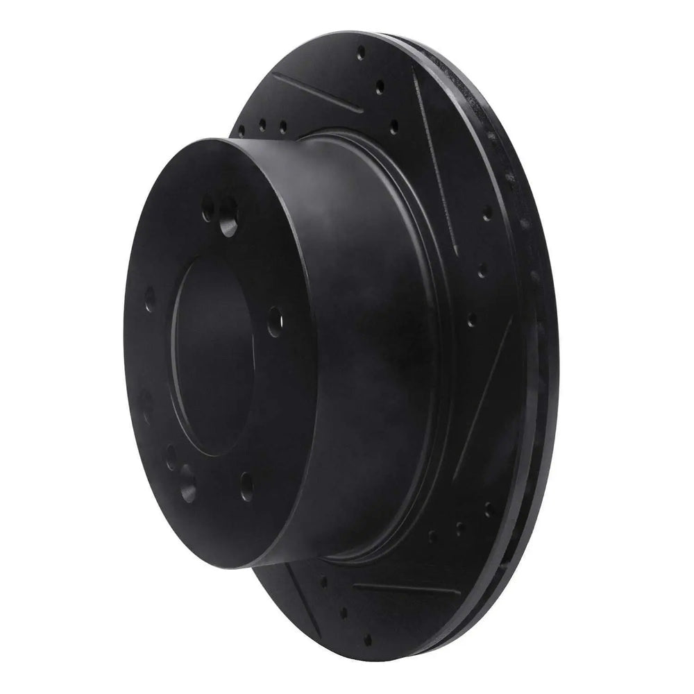 R1 03-06 Kia Sorento Rear Right Drilled & Slotted Black Brake Rotor
