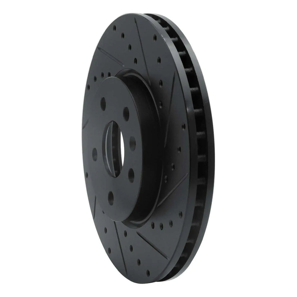 R1 10-25 Buick Allure Front Right Drilled & Slotted Black Brake Rotor