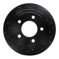 R1 03-03 Dodge Ram 1500 Van Rear Left Drilled & Slotted Black Brake Rotor