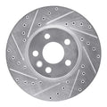 R1 Concepts Brake Rotor Drilled and Slotted Silver Fits Volkswagen EuroVan