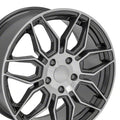 18 IN REPLICA WHEEL FITS CHEVROLET C7 CORVETTE CV03C GUNMETAL MACHINED 18X8.5