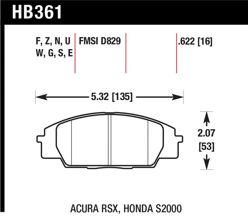 Hawk 15-17 Ford Mustang Performance HPX Motorsports Rear Brake Pads