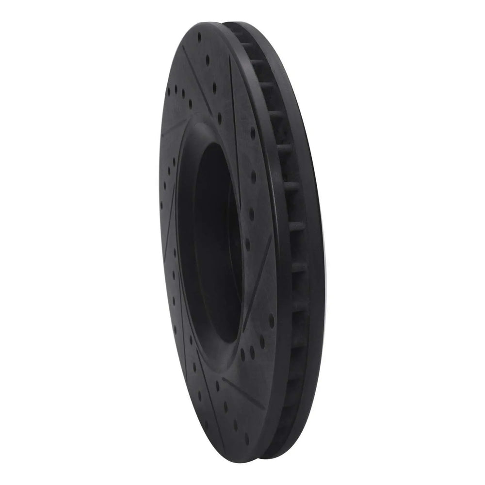 R1 03-11 Cadillac BLS (Mexico) Front Left Drilled & Slotted Black Brake Rotor
