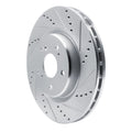 R1 Concepts Brake Rotor Drilled and Slotted Silver Fits Acura RDX