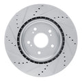 R1 Concepts Brake Rotor Drilled and Slotted Silver Fits Acura RDX