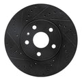 R1 2008-2014 Cadillac CTS Front Left Drilled & Slotted Black Brake Rotor