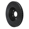 R1 2008-2014 Cadillac CTS Front Left Drilled & Slotted Black Brake Rotor