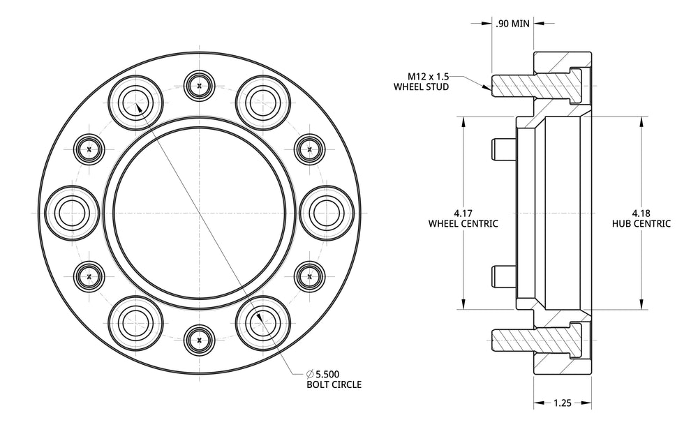 0714 FJ CRUISER/9523 TACOMA0107 SEQUOIA 6 X 51/2IN X 11/4IN THICK BLUE WHEEL SPACERS(PAIR)