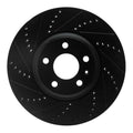 R1 08-12 Audi Q5 (Mexico) Front Left Drilled & Slotted Black Brake Rotor