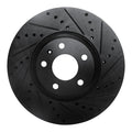 R1 08-12 Audi Q5 (Mexico) Front Right Drilled & Slotted Black Brake Rotor