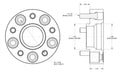Spidertrax Jeep 5 on 4-1 2 x 1-1 2 Thick Black Wheel Spacers (Pair) WHS020K