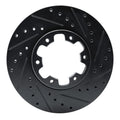 R1 98-04 Infiniti QX4 Front Right Drilled & Slotted Black Brake Rotor