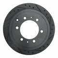 R1 93-97 Lexus LX450 Rear Right Drilled & Slotted Black Brake Rotor