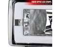 HEADLIGHT WITH LED BAR CHROME HOUSING AND CLEAR LENS AMBER REFLECTOR - USES STOCK BULBS