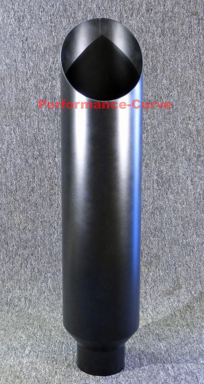 ~(14 lbs. 38X9X9)~ Black powder-coated 8 in 36 in angle/miter cut stack; weld-on i.d. 5 in