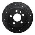 R1 92-95 Volkswagen EuroVan Front Left Drilled & Slotted Black Brake Rotor