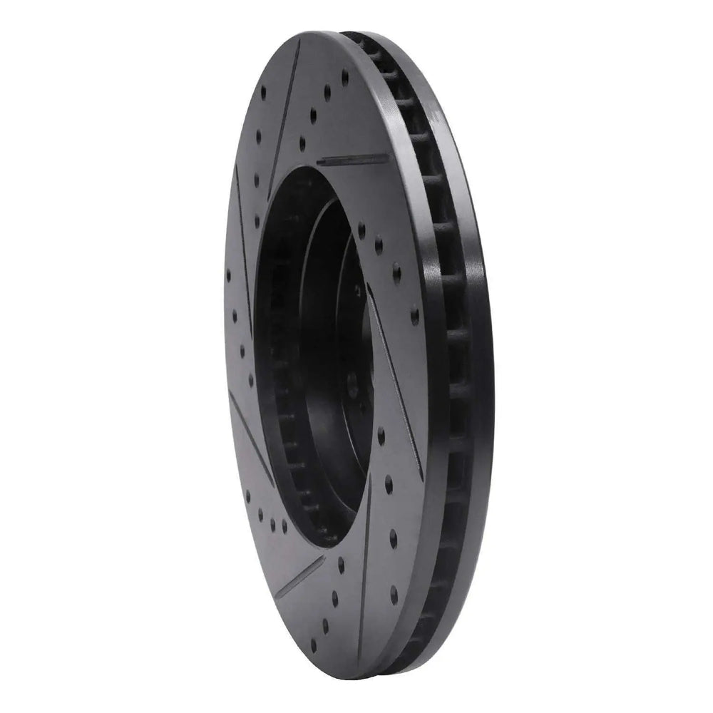 R1 99-04 Acura RL Front Right Drilled & Slotted Black Brake Rotor