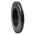 R1 99-04 Acura RL Front Right Drilled & Slotted Black Brake Rotor