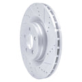 DFC 05-23 Chrysler 300 Front Right Drilled & Slotted Silver Brake Rotor