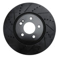 R1 16-23 Mercedes-Benz GLC250 (South America) Rear Left Drilled & Slotted Black Brake Rotor