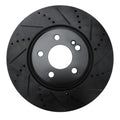 R1 16-23 Mercedes-Benz GLC350e Rear Right Drilled & Slotted Black Brake Rotor