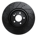 R1 16-23 Mercedes-Benz GLC350e Rear Right Drilled & Slotted Black Brake Rotor