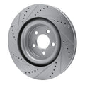 R1 05-23 Chrysler 300 Front Left Drilled & Slotted Silver Brake Rotor