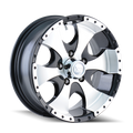Cast Aluminum Wheels 136 BK 15x6 Machined Lip Black 5 On 114.3 Bolt Pattern 0 Offset ION Wheels
