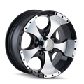 Cast Aluminum Wheels 136 BK 15x6 Machined Lip Black 5 On 114.3 Bolt Pattern 0 Offset ION Wheels