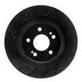 R1 15-21 Mercedes-Benz S560 Rear Left Drilled & Slotted Black Brake Rotor