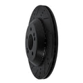 R1 15-21 Mercedes-Benz S560 Rear Left Drilled & Slotted Black Brake Rotor
