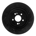 R1 15-21 Mercedes-Benz S560 Rear Left Drilled & Slotted Black Brake Rotor