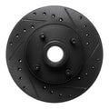 R1 78-93 Ford Mustang Front Right Drilled & Slotted Black Brake Rotor