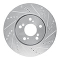 R1 14-20 Acura RLX Front Right Drilled & Slotted Black Brake Rotor