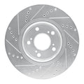 R1 14-20 Acura RLX Front Right Drilled & Slotted Black Brake Rotor