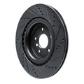 R1 16-24 Jaguar XF Rear Left Drilled & Slotted Black Brake Rotor