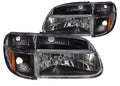 9501 EXPLORER CRYSTAL HEADLIGHTS W/ CORNER LIGHTS 2PC BLACK
