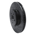 R1 05-18 Subaru Forester Front Right Drilled & Slotted Black Brake Rotor